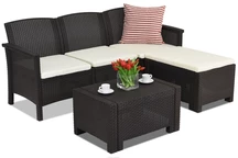 Un ensemble de meubles de salon en rotin synthétique Venezia Relax Bica marron