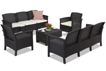 Un ensemble de meubles en rotin Venezia Coffee 8 Bica marron