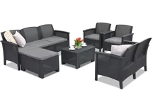 Venezia Relax Corner 8 antraciet Bica technorattan loungemeubelset