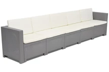 Vijfzitsbank van kunststof rotan Colorado Bica grijs