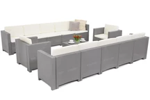 Technorattan set met twee grote banken Colorado Coffee Max 12 grijs Bica