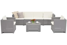 Technorattan set met verlengde bank Colorado Coffee 6 Max grijs Bica