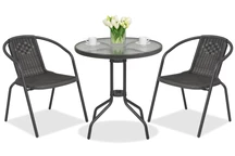 Metalen tuinmeubel Modena/Bergamo voor 2 personen met kleine tafel Garden Point antraciet