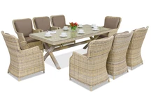 Rotan dining tuinset Londen voor 8 personen Garden Point beige