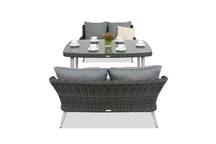 Salon de jardin Bilbao Apetito avec une grande table pour 4 personnes Garden Point anthracite