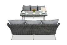 Salon de jardin Bilbao Apetito avec une grande table pour 6 personnes Garden Point anthracite