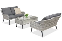 Salon de jardin Bilbao Coffee avec une petite table pour 4 Garden Point blanc