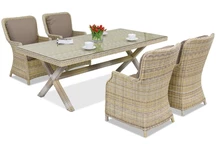 Salon de jardin London 4 places Garden Point en techno rotin beige