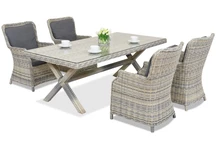 London technorattan eetset voor 4 personen Garden Point antraciet