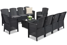 Technorattan set met verlengde bank Lido Coffee Box Max 10 antraciet Bica