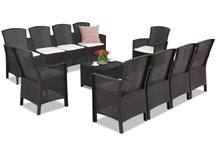 Technorattan set met verlengde bank Lido Coffee Box Max 10 bruin Bica