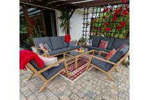 Braga Wood Coffee 8 Garden Point ensemble de meubles de jardin de luxe
