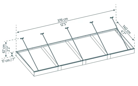 Auvent de porte en aluminium Sophia XL 1,4 x 3,8 m Palram - Canopia anthracite
