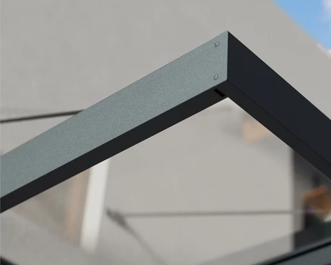 Auvent de porte en aluminium Sophia XL 1,4 x 3,8 m Palram - Canopia anthracite