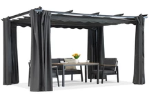 Barbados terraspergola 3x4 m met Garden Point gordijnen antraciet