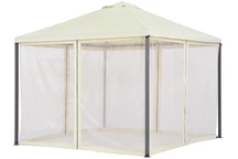 Beige tuinpaviljoen met klamboe Madrid 3 x 4m Tuinpunt