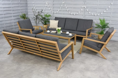 Braga Wood Coffee 8 Garden Point luxe technorattan meubelset