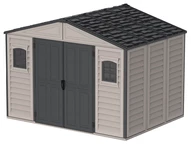 Duramax WoodBridge Plus II Grand abri de jardin en plastique 10,5 x 8 Gris