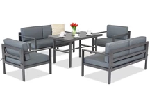 Garden Point Porto Apetito 6 meubles de jardin anthracite