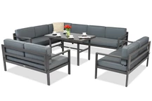 Garden Point Porto Comida 9 set de jardin d'angle anthracite