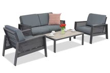 Garden Point antraciet Almeria tuinmeubilair voor 4 personen