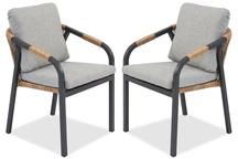 Lot de chaises Mesyna Garden Point en aluminium - 2 pièces