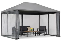 Pavillon de jardin anthracite avec moustiquaire Madrid 3 x 4m Garden Point