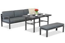 Porto Apetito Comfort 3 salon de jardin avec banc anthracite Garden Point