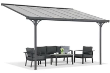 Toit de terrasse en polycarbonate Nevada 3,05 x 4,36 m CoverTech anthracite