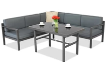 Tuinhoek voor 4 personen met tafel Porto Comida 4 antraciet Garden Point
