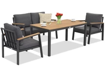Zakintos Apetito 4 antraciet aluminium set Garden Point