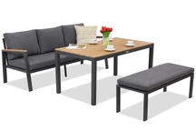 Zakintos Apetito Comfort 3 aluminium set met bank antraciet Garden Point