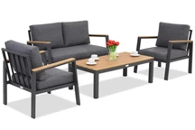 Zakintos Coffee 4 antraciet aluminium set Garden Point