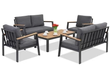 Zakintos Coffee 6 antraciet aluminium set Garden Point