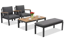 Zakintos Terrasmeubelset met bank antraciet Garden Point