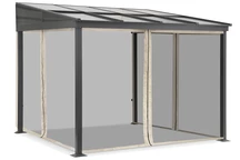 Auvent de terrasse en aluminium 3 x 3 m Tarragone avec moustiquaire Garden Point beige