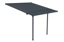 Auvent de terrasse en polycarbonate Nevada 3,05 x 3,14 m CoverTech anthracite