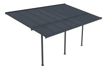 Auvent de terrasse en polycarbonate Nevada 3,05 x 4,96 m CoverTech anthracite