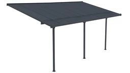 Auvent de terrasse en polycarbonate Nevada 3,05 x 6,28 m CoverTech anthracite