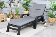 Chaise longue de jardin avec coussin Sirmione anthracite Bica