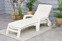 Chaise longue de jardin avec coussin Sirmione blanc Bica