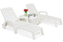 Lot de deux chaises longues Riva Bica blanches