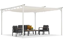 Pergola de terrasse La Palma 4x4m Garden Point blanc