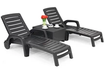 Ensemble de chaises longues Riva duo anthracite Bica technorattan