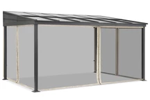 Auvent de terrasse en aluminium 3 x 5 m Tarragone avec moustiquaire Garden Point beige