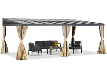 Auvent de terrasse en aluminium 4 x 6 m Tarragona Premium Garden Point beige