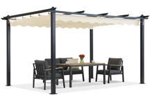 Barbados terraspergola 3x3 m Garden Point antraciet beige