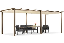 Barbados terraspergola 3x6 m Garden Point hout-beige