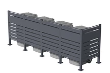 Behuizing voor 4 afvalbakken van 120 l of 240 l Halen CoverTech antraciet