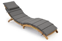 Chaise longue de jardin en bois d'acacia avec coussin Liberia Garden Point
